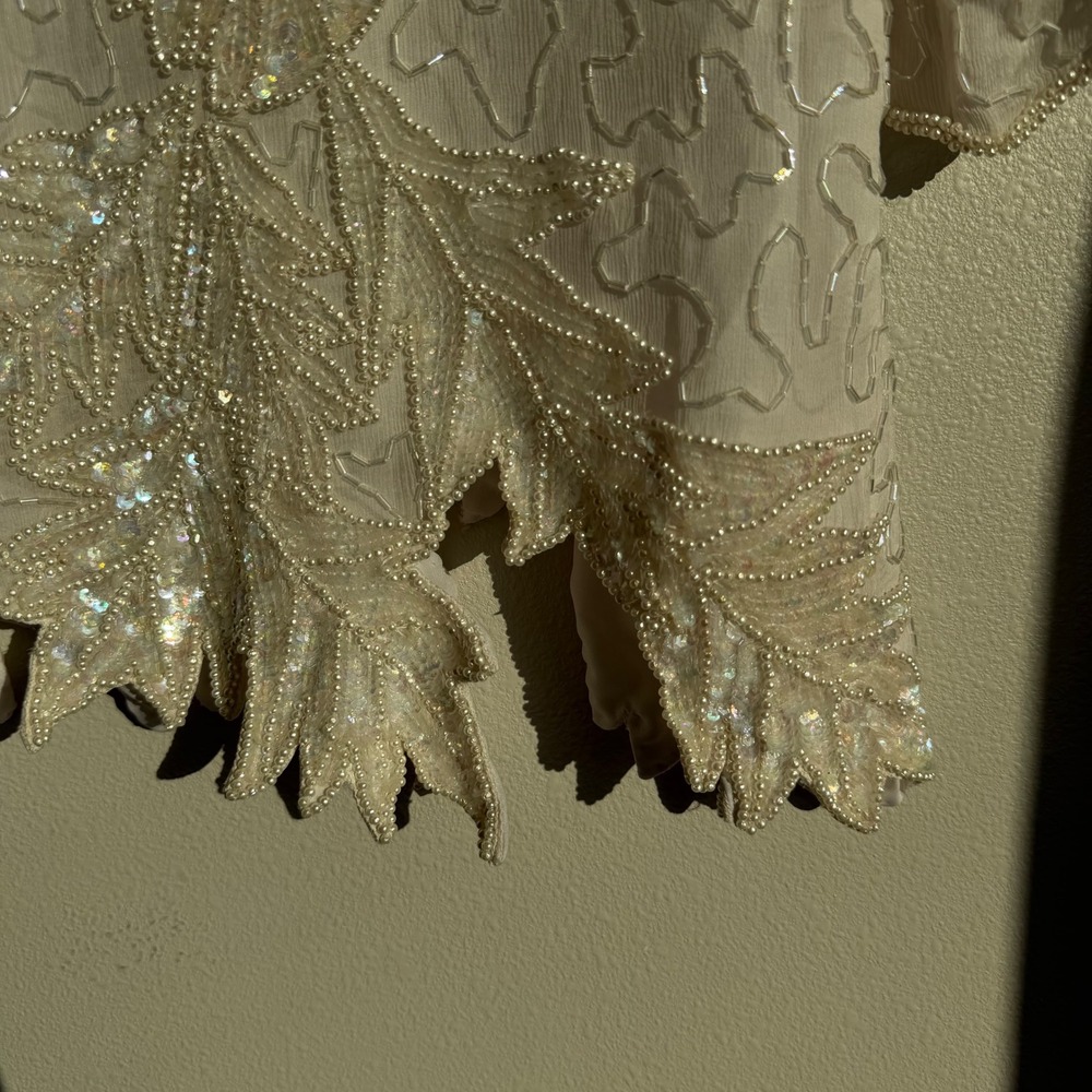 Vintage James‎ River Traders 100% Silk Beaded Evening Top - Picture 5 of 8